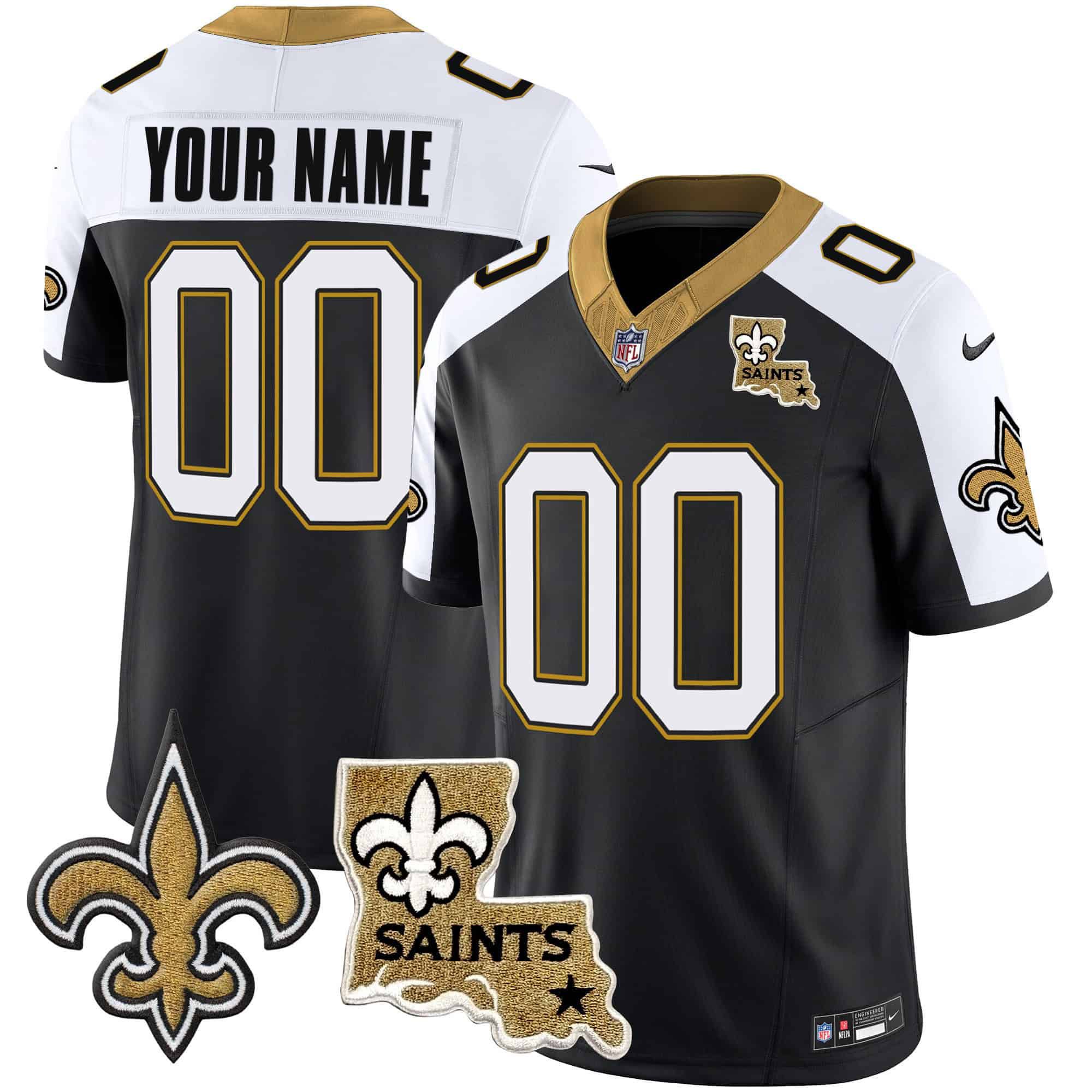 Men New Orleans Saints Black 2024 Nike 1987 Legacy Vapor Custom Jersey V2->customized nfl jersey->Custom Jersey